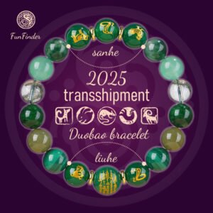 SANHE and LIUHE natural green crystal twelve zodiac signs bracelet